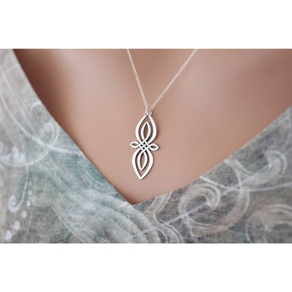 Sterling Silver Celtic Knot Infinity Charm Necklace - Picture 3 of 3